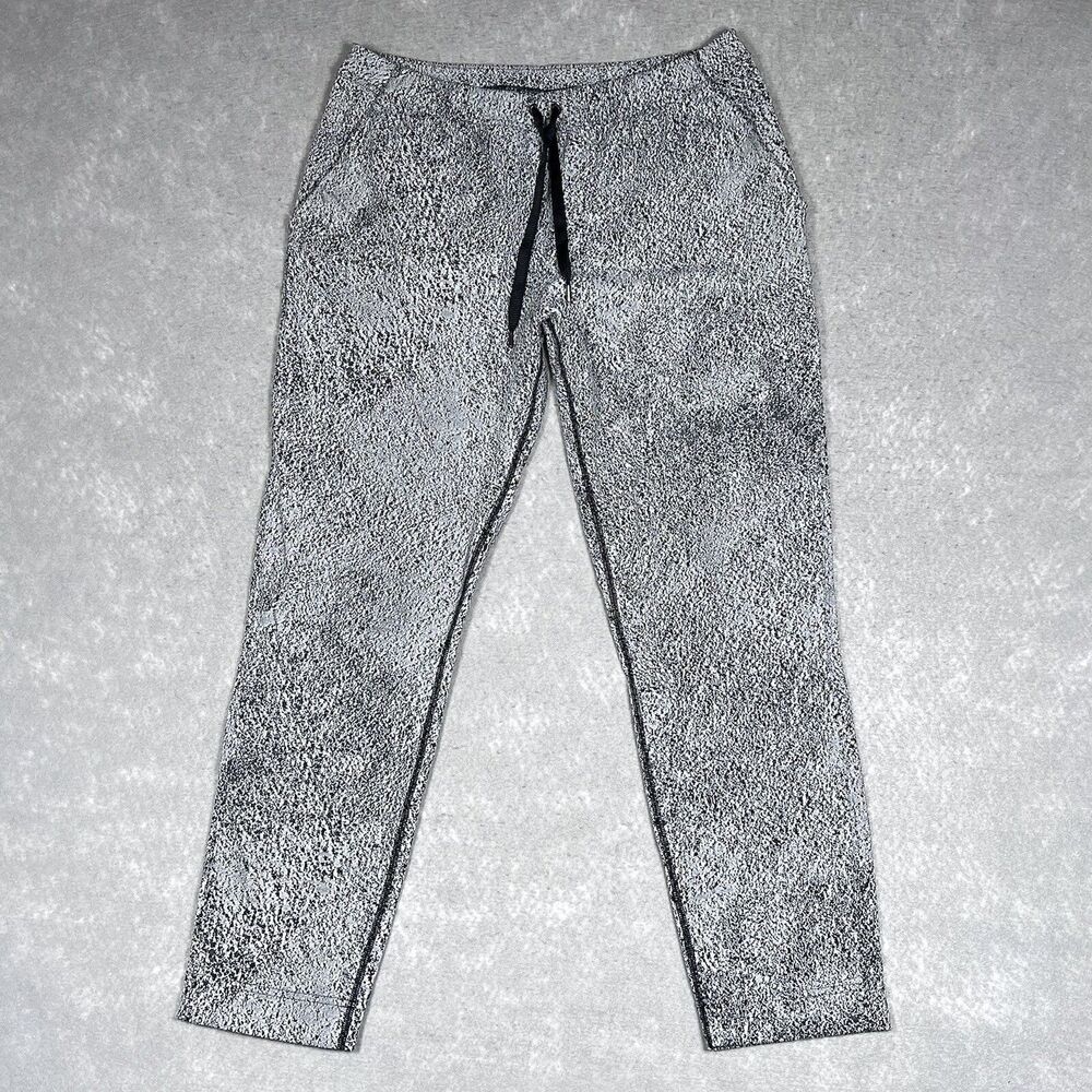 Lululemon Pants Womens Size 8 Black White Inseam 26” Pockets Drawstring